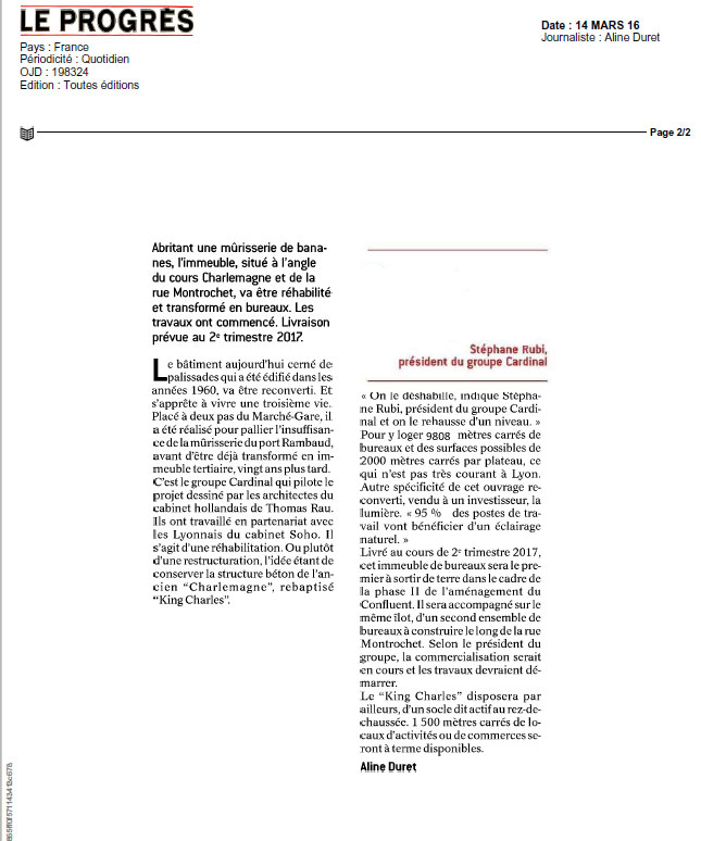 Actu Lyon Métropole - Le Progres du 14 mars 2016 - photos DR, texte de Aline Duret Actu Lyon Métropole - Le Progres du 14 mars 2016 - photos DR, texte de Aline Duret