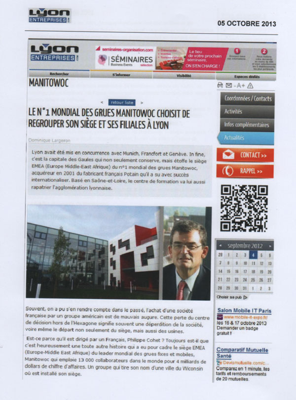 Groupe Cardinal - Revue de Presse Octobre 2013 - LYON ENTREPRISE Groupe Cardinal - Revue de Presse Octobre 2013 - LYON ENTREPRISE
