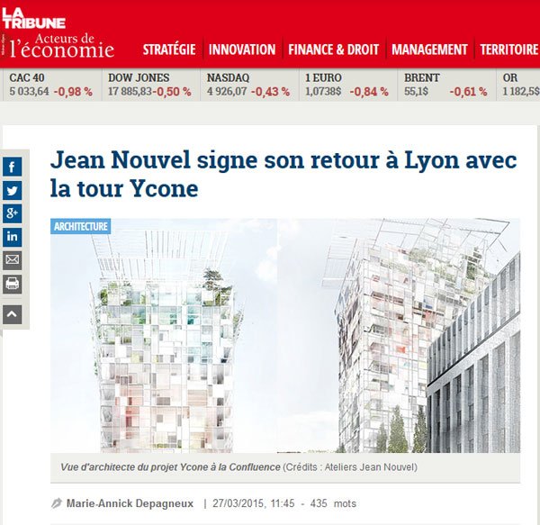 Groupe Cardinal : Jean Nouvel signe son retour à Lyon avec la tour Ycone