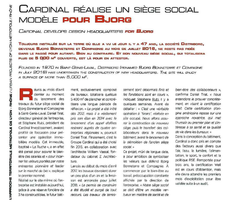 TOUT LYON affiche et le Groupe Cardinal : Siège Social BJORG - BONNETERRE