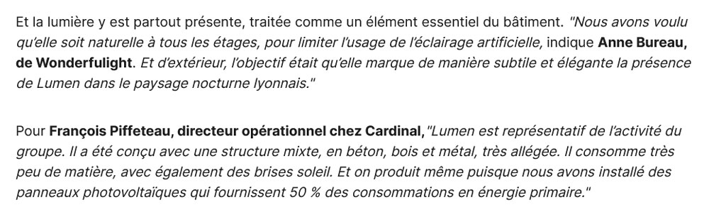 Journal du BTP : Lumen dans la lumière ©Vladimir de Mollerat